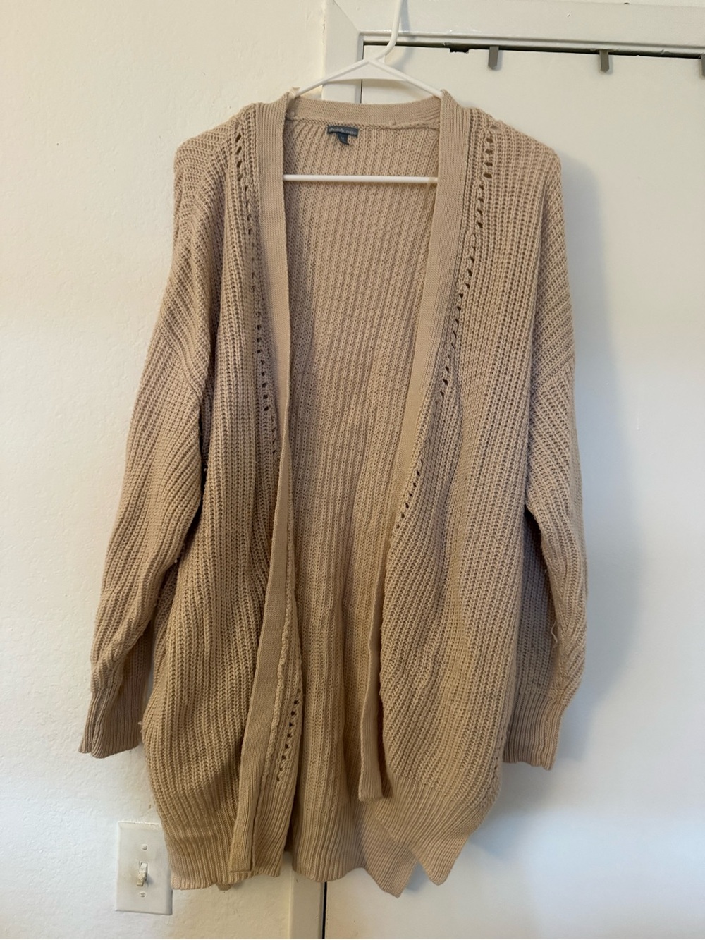 Charlotte Russe Tan Open-Front Knit Cardigan